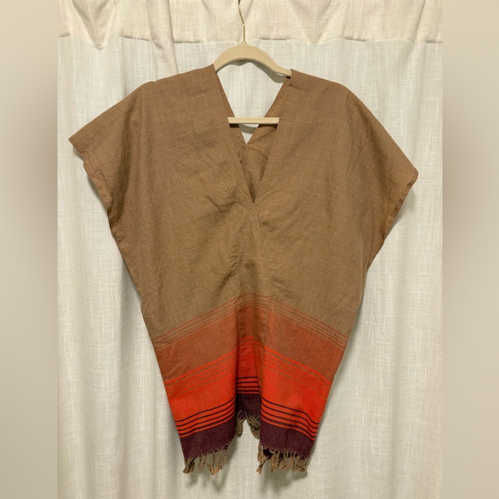 Lemlem Tan and Orange Tunic Top Women's size Small